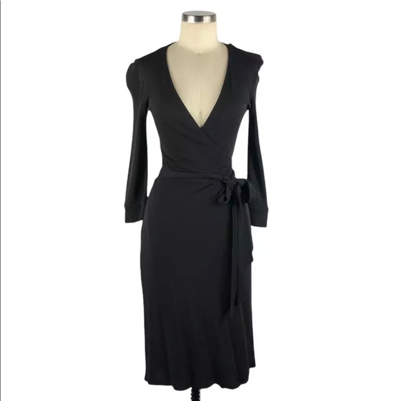 DVF classic black wrap dress - Picture 2 of 8